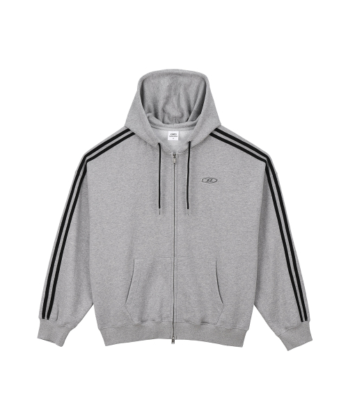 CHROME B TRACK LINE HOODIE ZIP-UP [MELANGE серый]