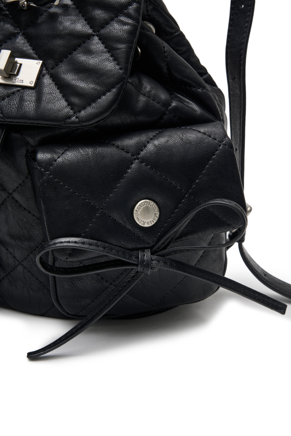 MUSINSA公式 | MATIN KIM DOUBLE POCKET QUILTING MINI BACKPACK IN BLACK