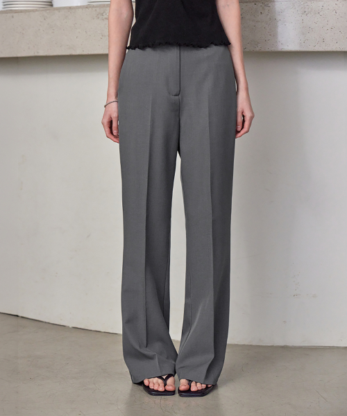 SIGNATURE ESSENTAIL BOOTCUT SLACKS, CHARCOAL