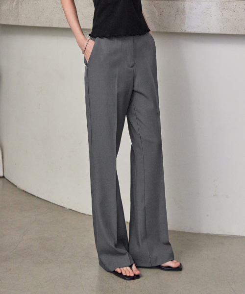 SIGNATURE ESSENTAIL BOOTCUT SLACKS, CHARCOAL