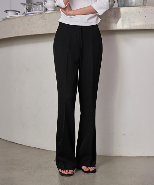 SIGNATURE ESSENTAIL BOOTCUT SLACKS, BLACK