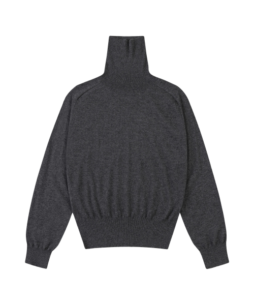 SIKN2129 трикотаж водолазка из кашемирового микса_Charcoal