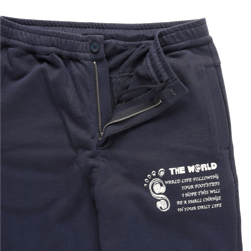 FOOT PRINT LOGO SWEAT PANTS NAVY