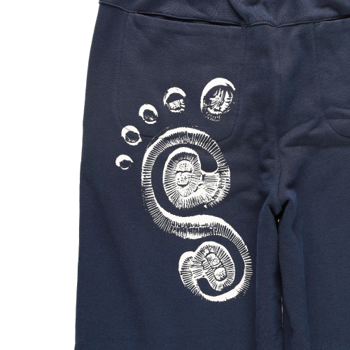 FOOT PRINT LOGO SWEAT PANTS NAVY