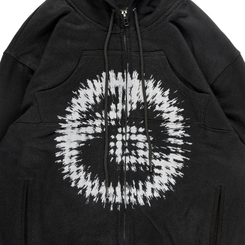 EXP WARLD LOGO HOODIE ZIP UP BLACK