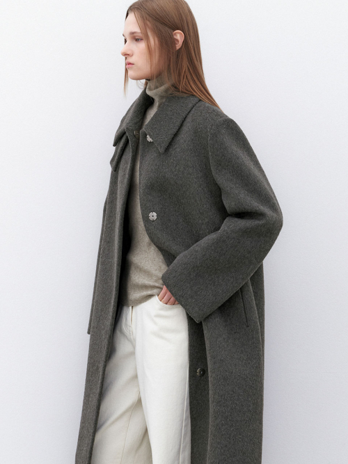 (CT-1477)WOOL SINGLE MAXI COAT