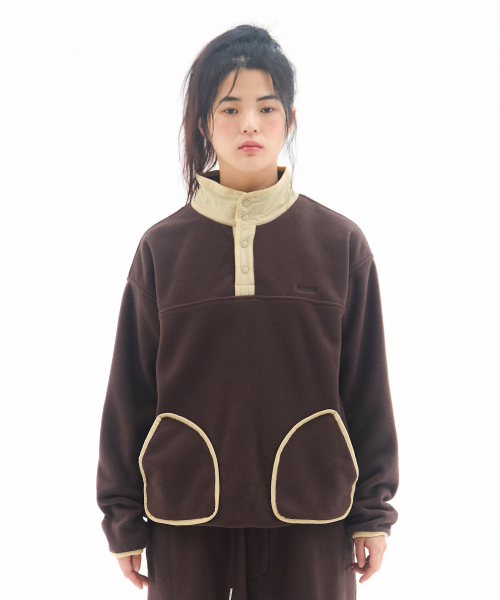 FLEECE ANORAK BROWN
