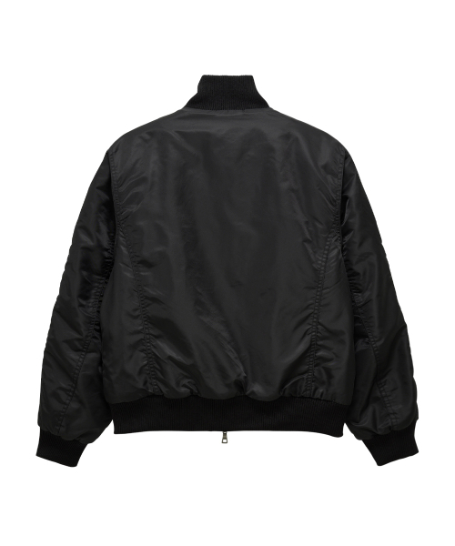 DD cropped studded MA-1 jacket (BLACK)