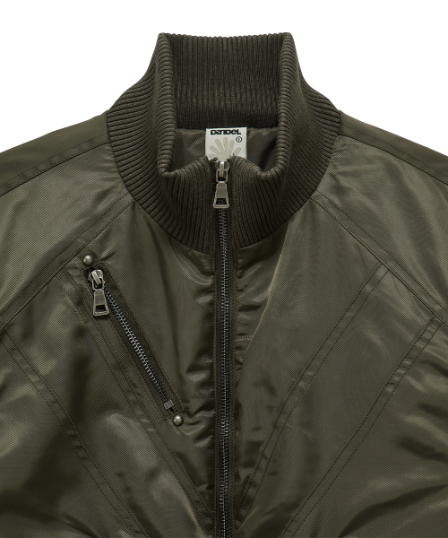 DD cropped studded MA-1 jacket (KHAKI)