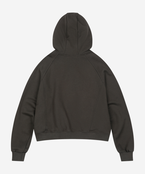 Twist-pinched hoodie zip-up (charcoal grey)