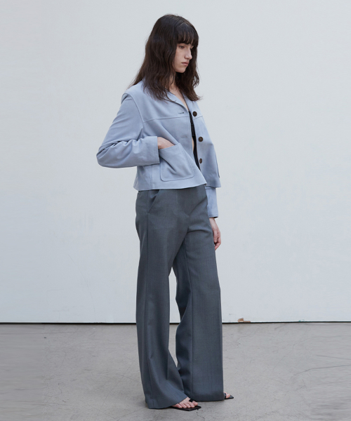 Suede Three Button JK_Alry Blue