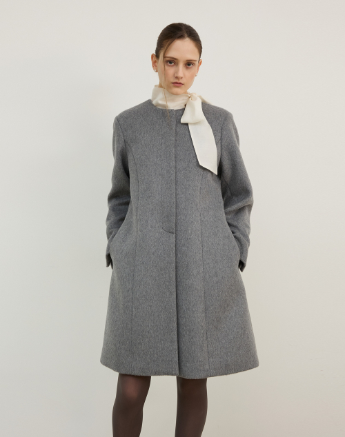 Полупальто WOOL FLARE HALF COAT GRAY
