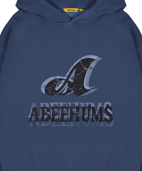 Худи с эффектом варки и теневым логотипом ABH357-115 Blue