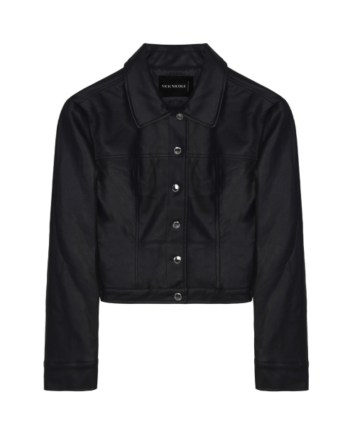 TRUCKER LINE LEATHER JACKET_BLACK
