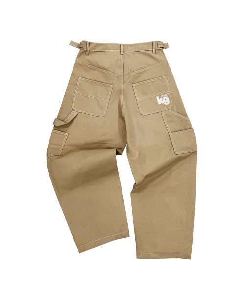 [GRAILZ X KOIN SEOUL X TREND SPACE] CARPENTER RAW PANTS [BEIGE]