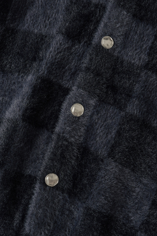 Hairy Cardigan Checkerboard Black/Charcoal