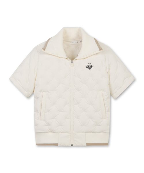 (W) Rib Collar Short Sleeve Tube Down Jacket G5UAW25901IVX
