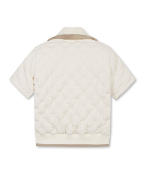 (W) Rib Collar Short Sleeve Tube Down Jacket G5UAW25901IVX