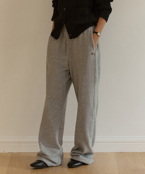Флисовые брюки на кулиске Relaxed, Melange Grey