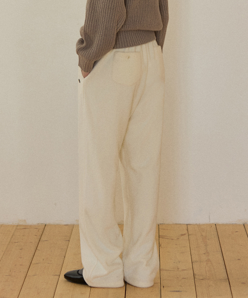 Флисовые брюки на кулиске Relaxed, Ivory