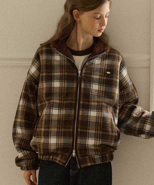 Флисовый зипер Penny Check, Brown