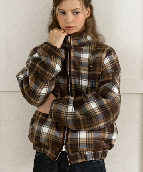 Флисовый зипер Penny Check, Brown