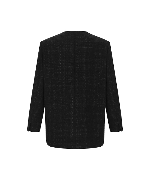 tweed box jacket (black)