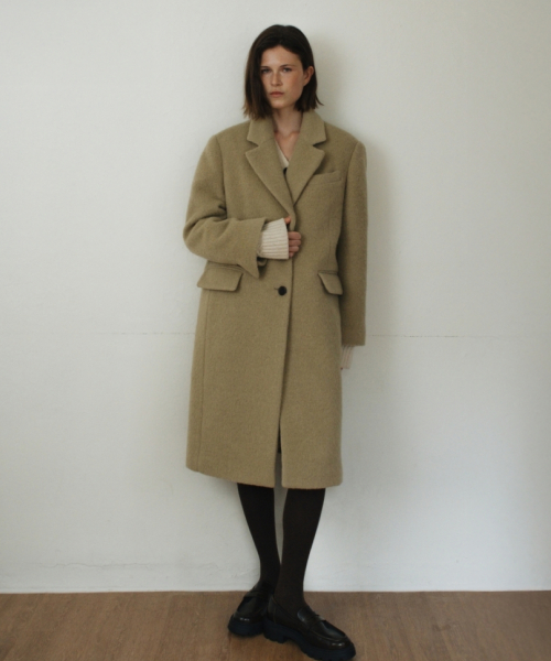 ALPACA HAIRY SINGLE COAT BUTTER BEIGE
