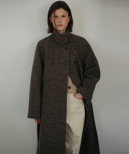 ALPACA VINTAGE ROBE COAT BROWN