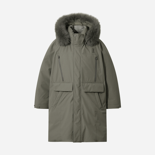 Длинный пуховик Decaheat Goose (DARK BEIGE)