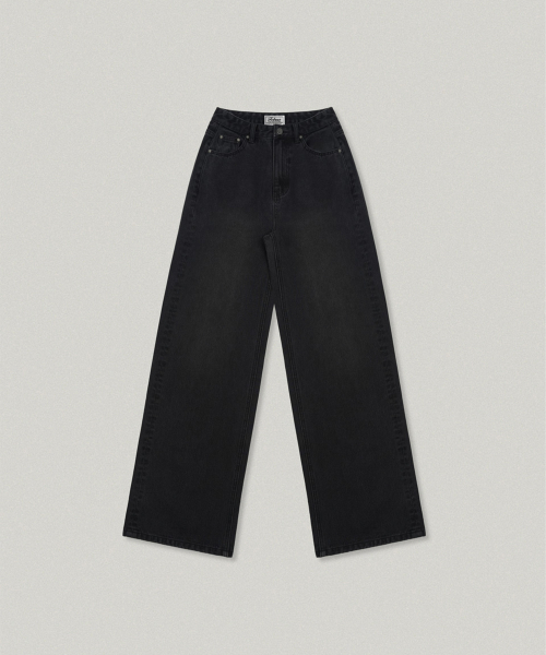 CLASSIC WIDE DENIM PANTS [BLACK]