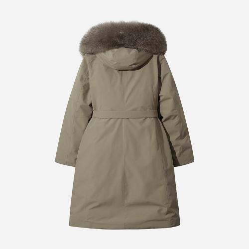 Женский длинный пуховик с гусиным пухом (BEIGE)