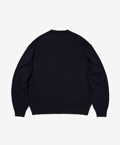 Укороченный джемпер с круглым вырезом [Dark Navy]