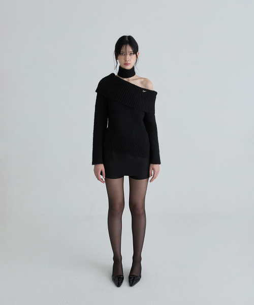 Трикотажный комплект с шарфом (Black)