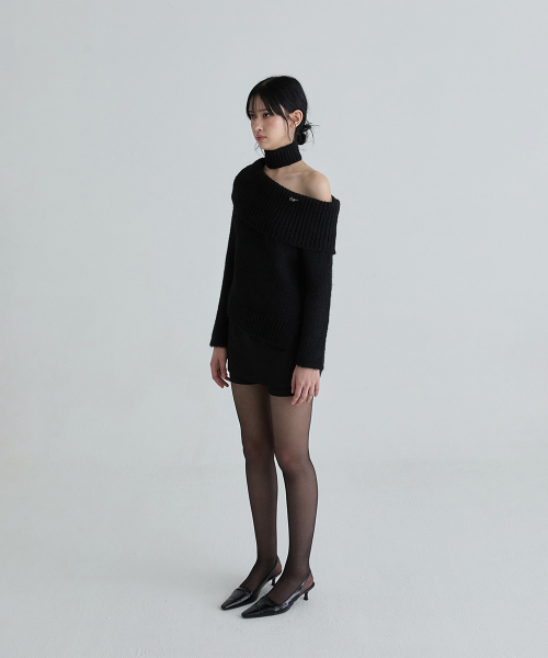 Трикотажный комплект с шарфом (Black)