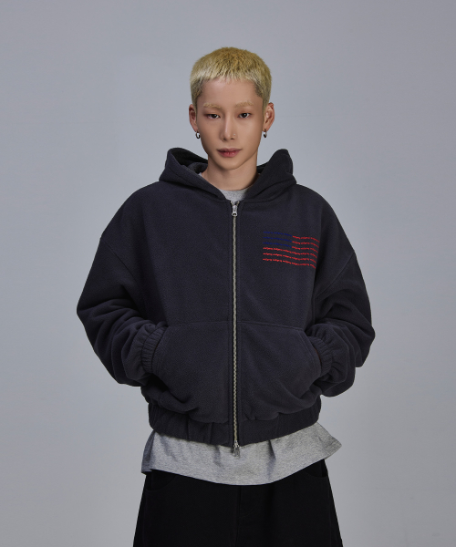 Худи на молнии USA из флиса polar fleece [Charcoal]