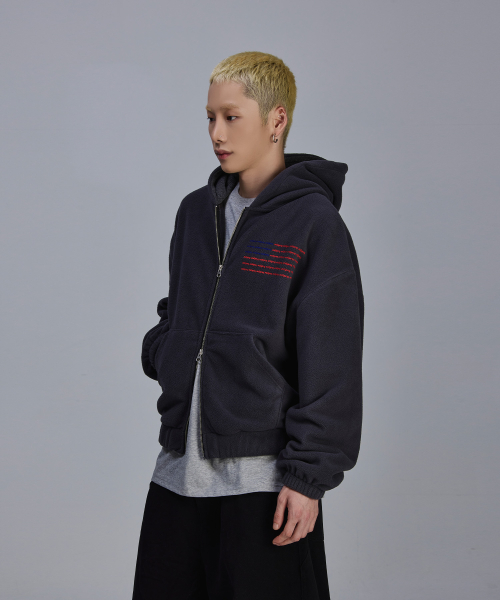 Худи на молнии USA из флиса polar fleece [Charcoal]