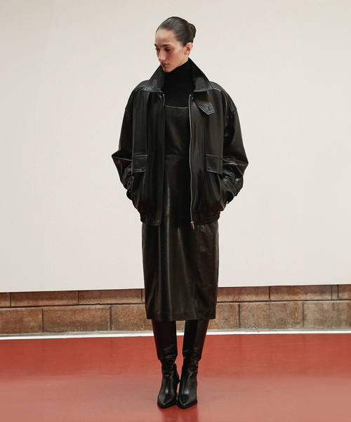 Lambskin Overfit Padded Jumper