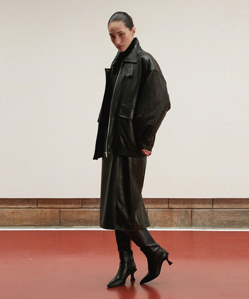 Lambskin Overfit Padded Jumper