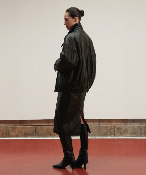 Lambskin Overfit Padded Jumper