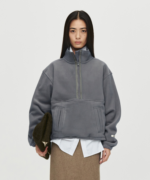 WILD FLEECE HALF ZIP-UP (DARK GREY)