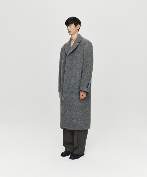 ALPACA LONG SINGLE COAT (CHARCOAL)