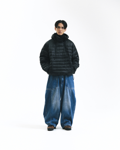 Duck Down Hooded Anorak Puffer - Black