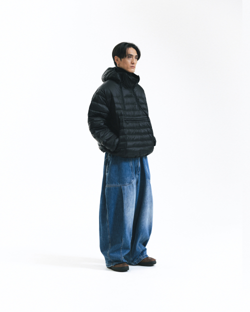 Duck Down Hooded Anorak Puffer - Black
