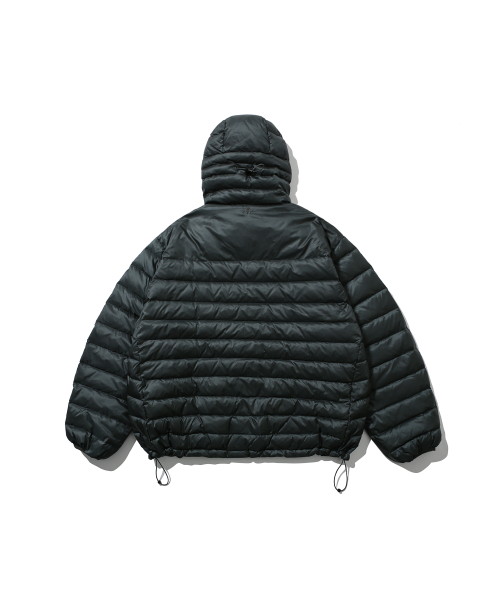 Duck Down Hooded Anorak Puffer - Dark Green