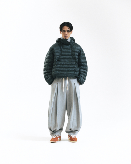 Duck Down Hooded Anorak Puffer - Dark Green