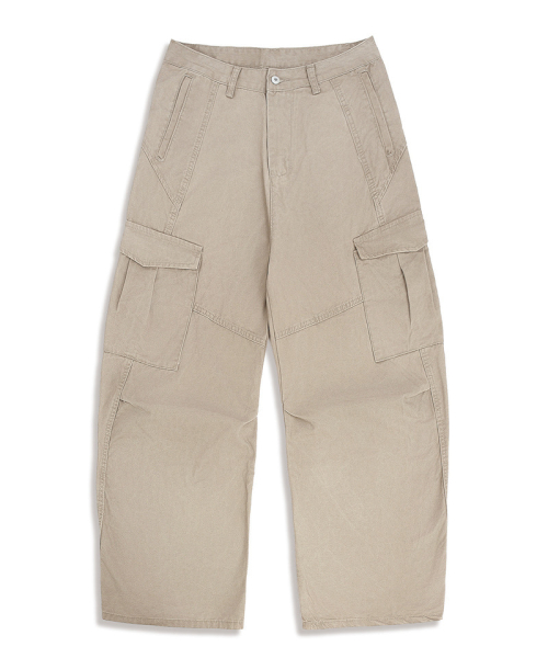 Широкие изогнутые брюки карго Light Gray
