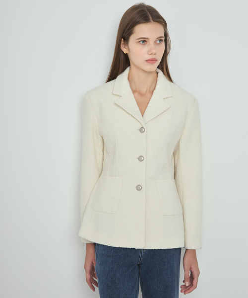 Poin Tweed Jacket_Ivory