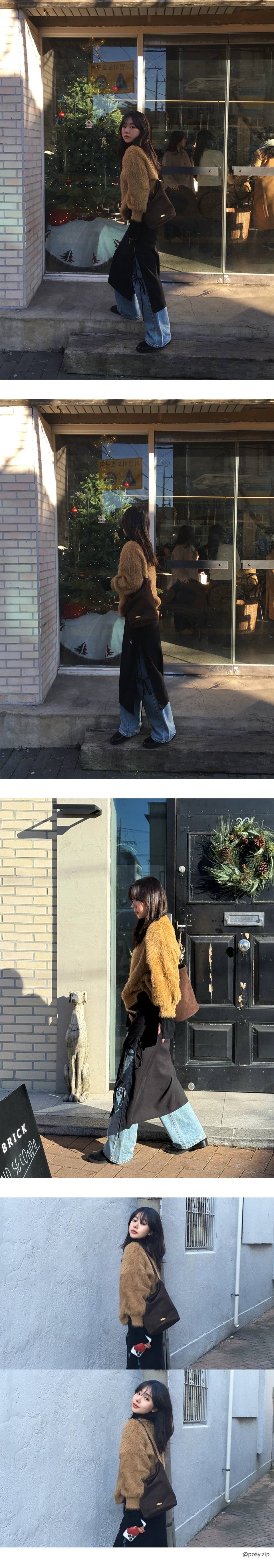 투아모 러브 스웨이드 숄더백