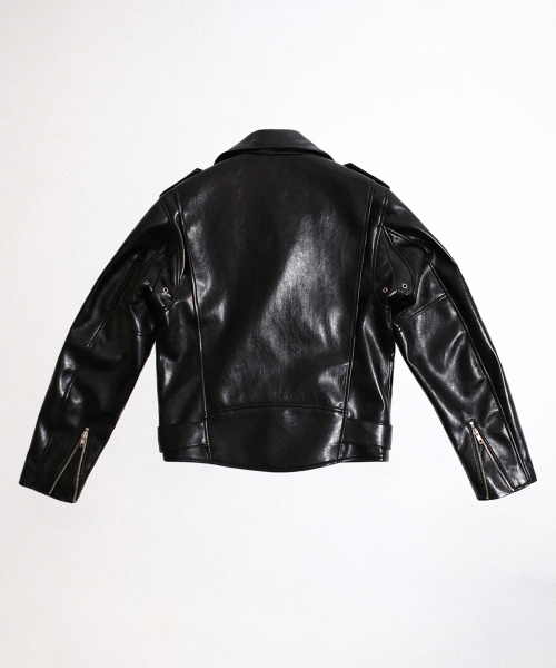 BURN OUT FLARE FAUX RIDER JACKET (W)